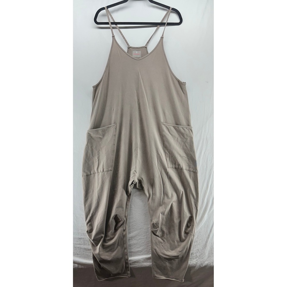 FP Movement Hot Shot Onesie Jumpsuit Taupe Brown Large